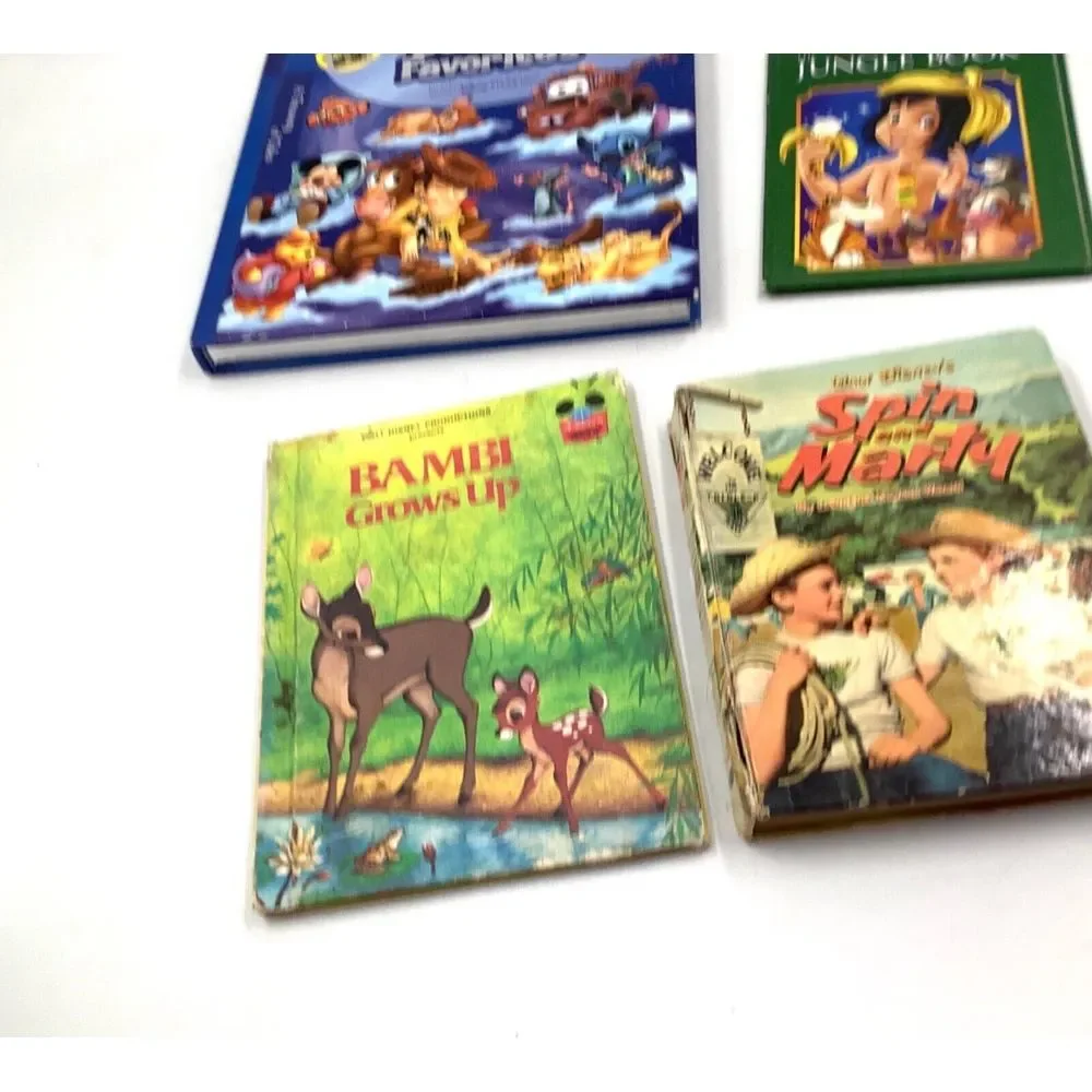 4 Books Disney Bedtime Favorites Treasury of Tales Spin Marty Bambi Jungle Book